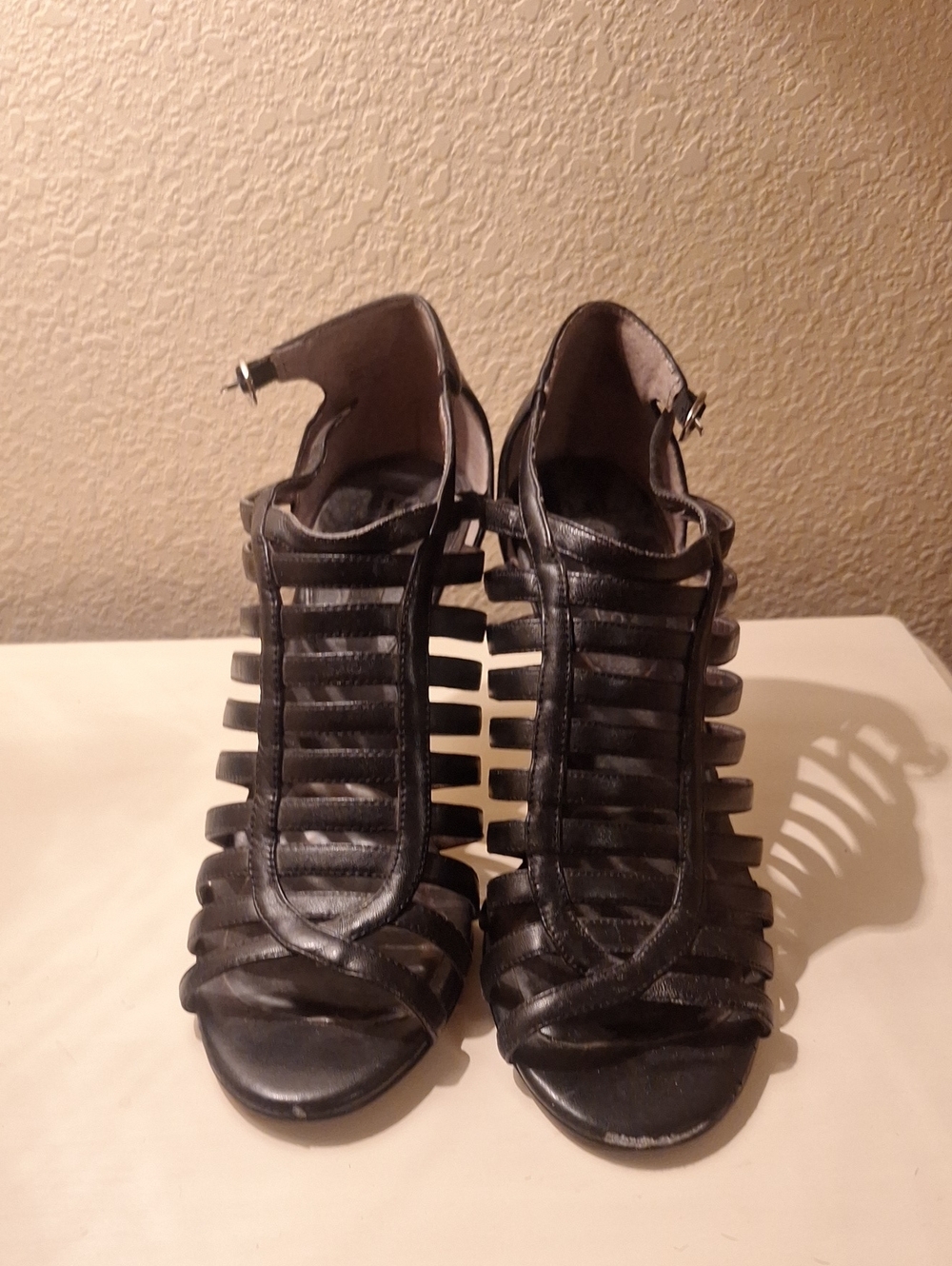 Banana Republic Black Strappy Cage Heels
